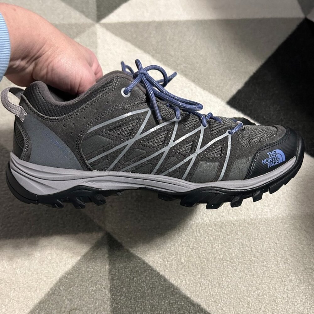 THE NORTH FACE Storm Ill WP Hiking Gray/Marlin Blue Sneakers Women's Size 10‎